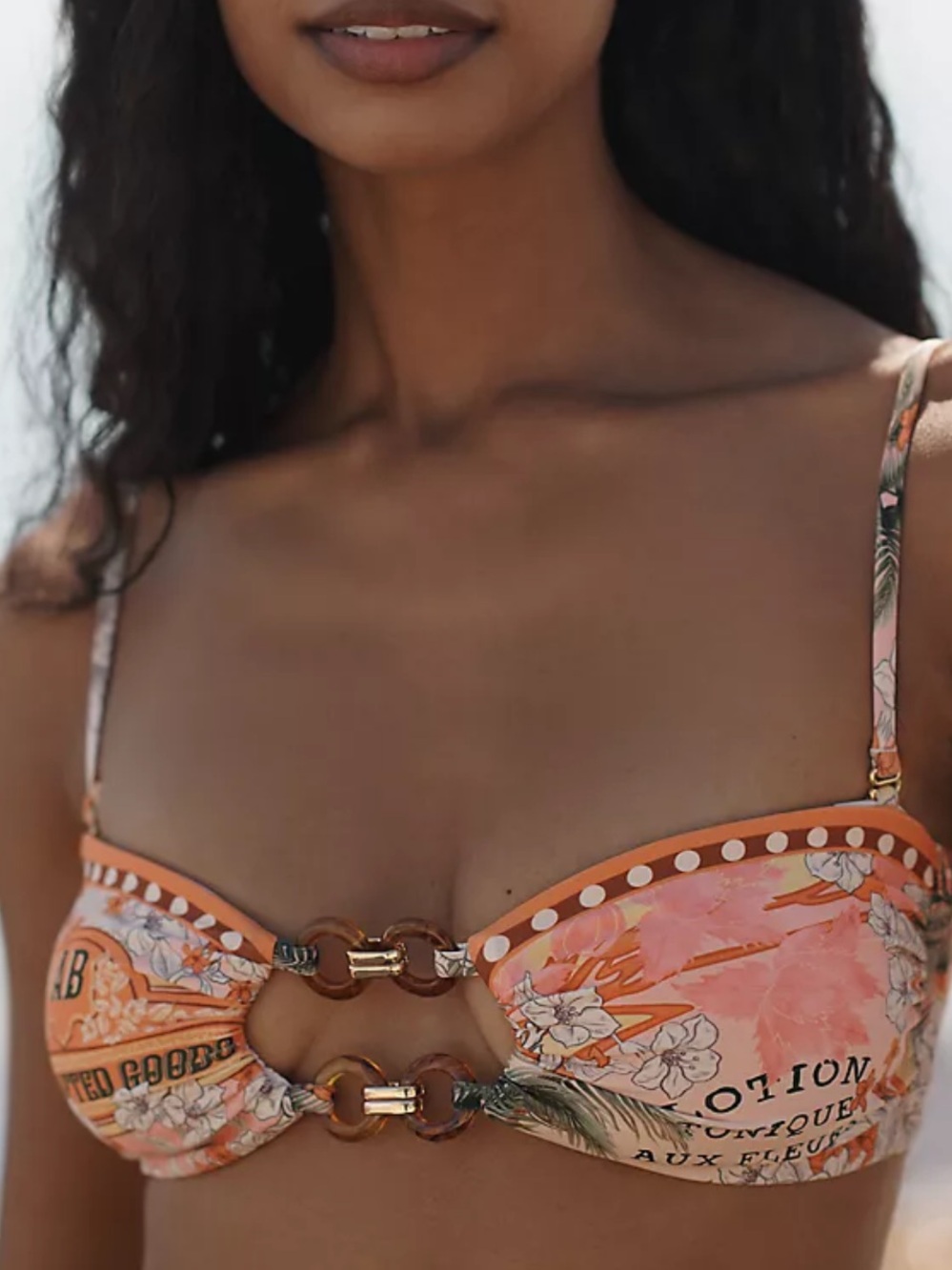 Agua Bendita Lace Bandeau Bikini Top sz L